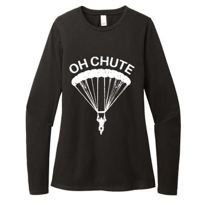 Oh Chute Funny Skydiving Gift For Skydiver Parachute Jumping Womens CVC Long Sleeve Shirt