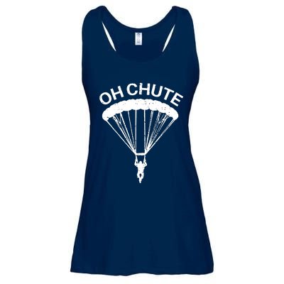 Oh Chute Funny Skydiving Gift For Skydiver Parachute Jumping Ladies Essential Flowy Tank