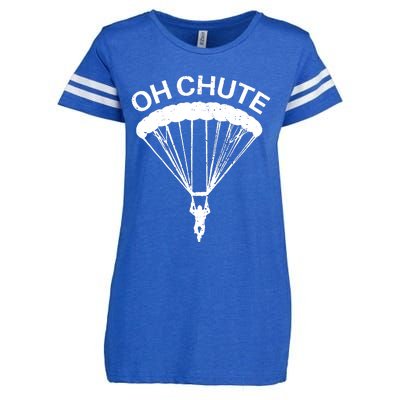 Oh Chute Funny Skydiving Gift For Skydiver Parachute Jumping Enza Ladies Jersey Football T-Shirt