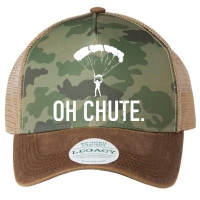 Oh Chute Funny Skydiving Gift For Skydiver Parachute Jumping Legacy Tie Dye Trucker Hat