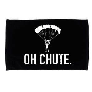 Oh Chute Funny Skydiving Gift For Skydiver Parachute Jumping Microfiber Hand Towel