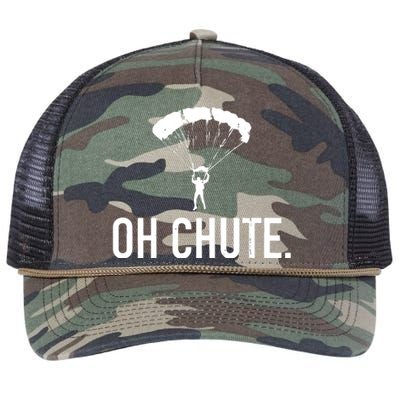 Oh Chute Funny Skydiving Gift For Skydiver Parachute Jumping Retro Rope Trucker Hat Cap