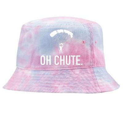 Oh Chute Funny Skydiving Gift For Skydiver Parachute Jumping Tie-Dyed Bucket Hat