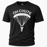 Oh Chute Funny Skydiving Gift For Skydiver Parachute Jumping Cooling Performance Crew T-Shirt