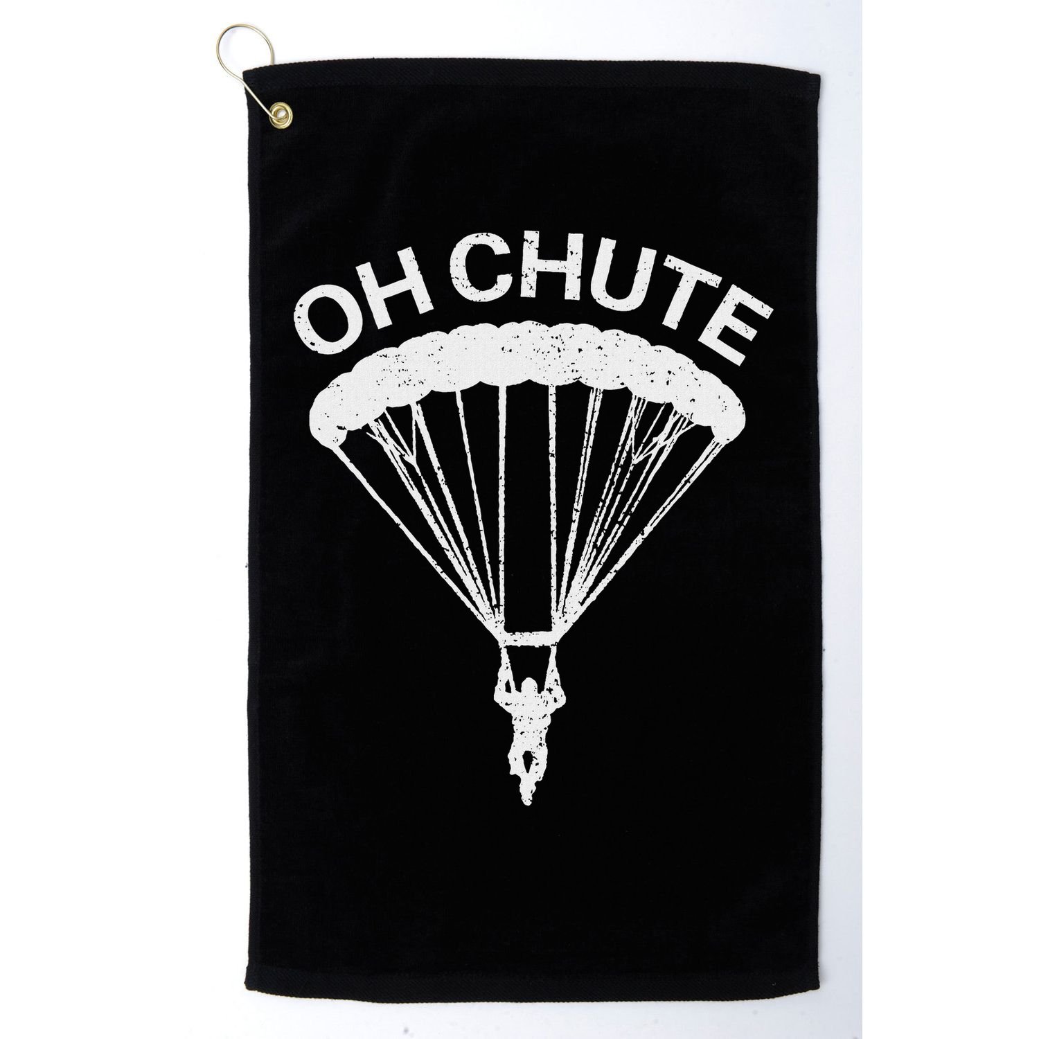 Oh Chute Funny Skydiving Gift For Skydiver Parachute Jumping Golf Towel