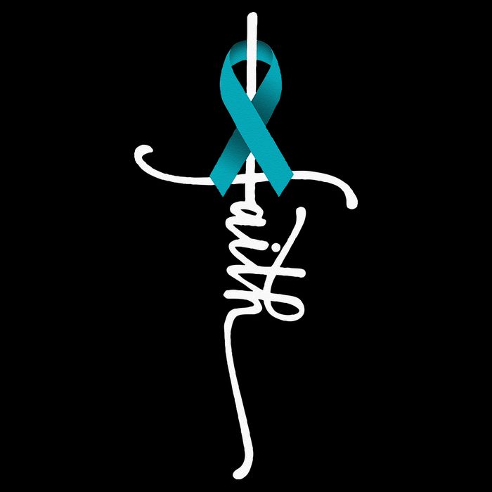Ovarian Cancer Faith Ovarian Cancer Awareness Support Cooling Performance Crew T-Shirt