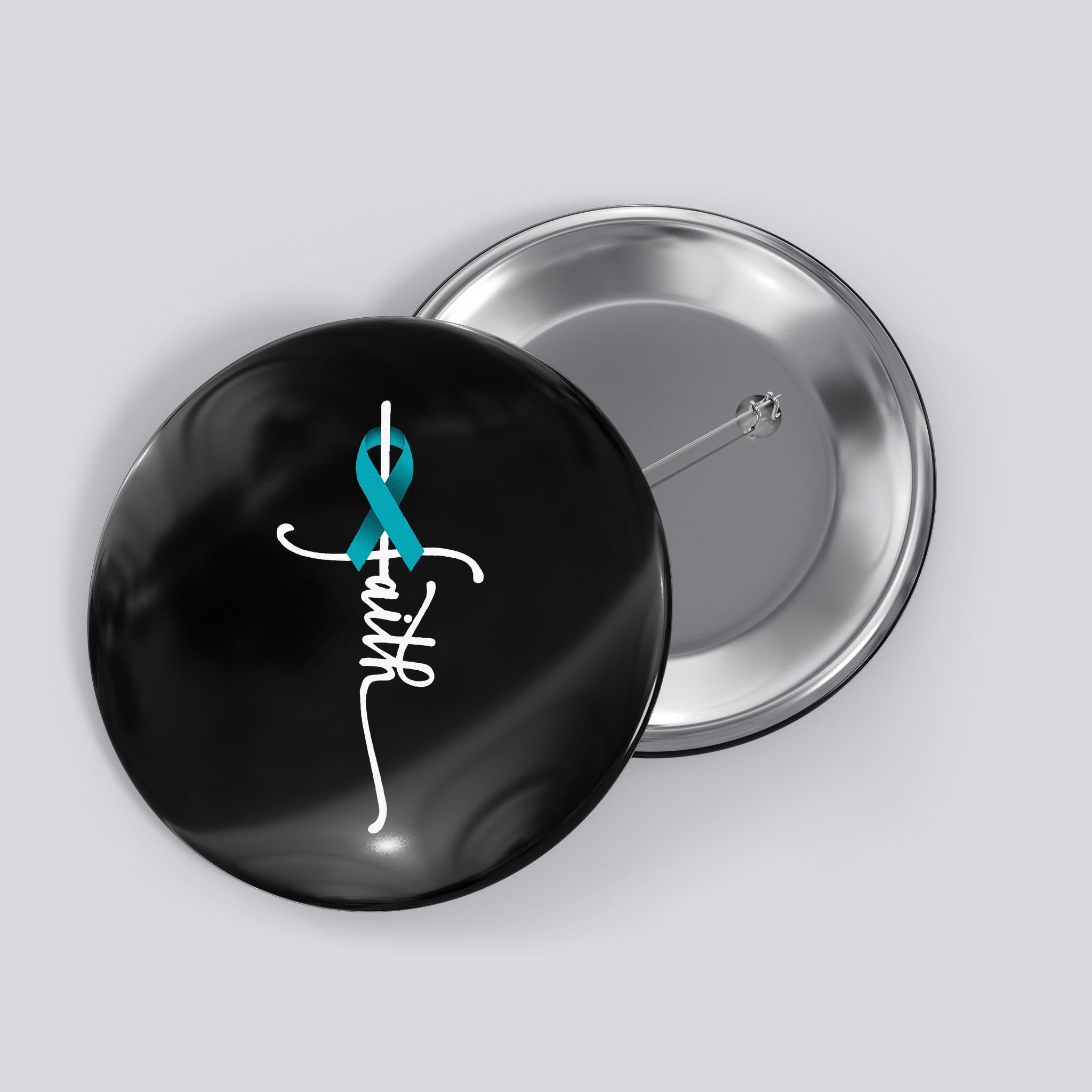 Ovarian Cancer Faith Ovarian Cancer Awareness Support Button