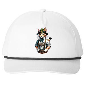 Oktoberfest Cat Funny German Bavarian Lederhosen Cat Lover Snapback Five-Panel Rope Hat