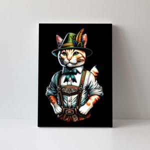 Oktoberfest Cat Funny German Bavarian Lederhosen Cat Lover Canvas