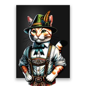 Oktoberfest Cat Funny German Bavarian Lederhosen Cat Lover Poster