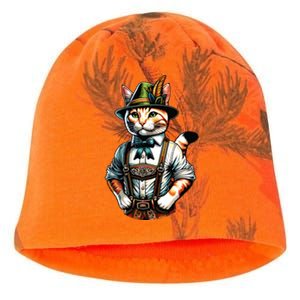 Oktoberfest Cat Funny German Bavarian Lederhosen Cat Lover Kati - Camo Knit Beanie