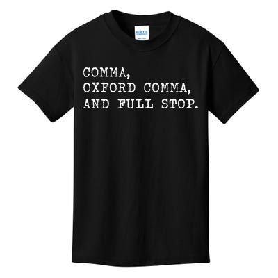 O.X.F.O.R.D C.O.M.M.A. For Grammar Students And Teachers. Kids T-Shirt