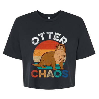 Otter Chaos For Wo Cute Otter Lover Bella+Canvas Jersey Crop Tee