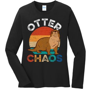 Otter Chaos For Wo Cute Otter Lover Ladies Long Sleeve Shirt