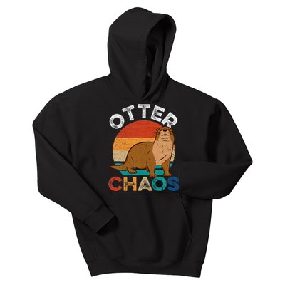 Otter Chaos For Wo Cute Otter Lover Kids Hoodie