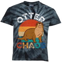 Otter Chaos For Wo Cute Otter Lover Kids Tie-Dye T-Shirt