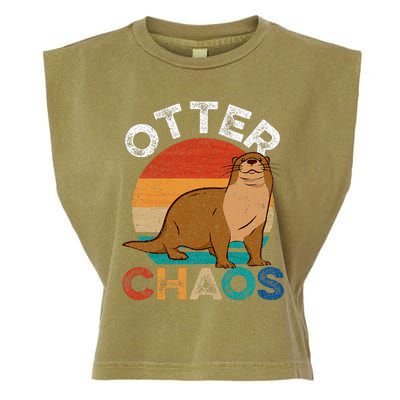 Otter Chaos For Wo Cute Otter Lover Garment-Dyed Women's Muscle Tee