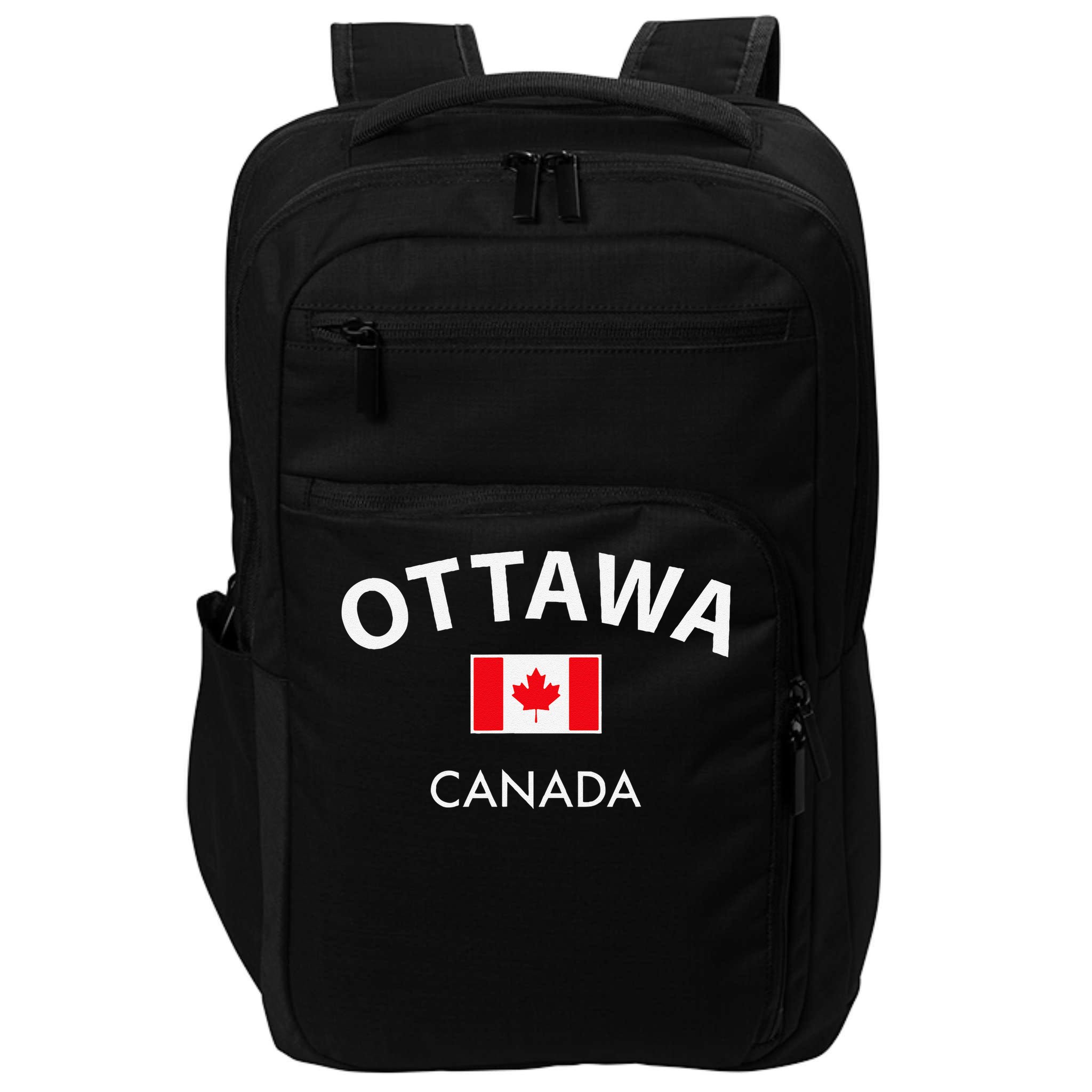 Ottawa Canada Flag Proud Canadian Impact Tech Backpack