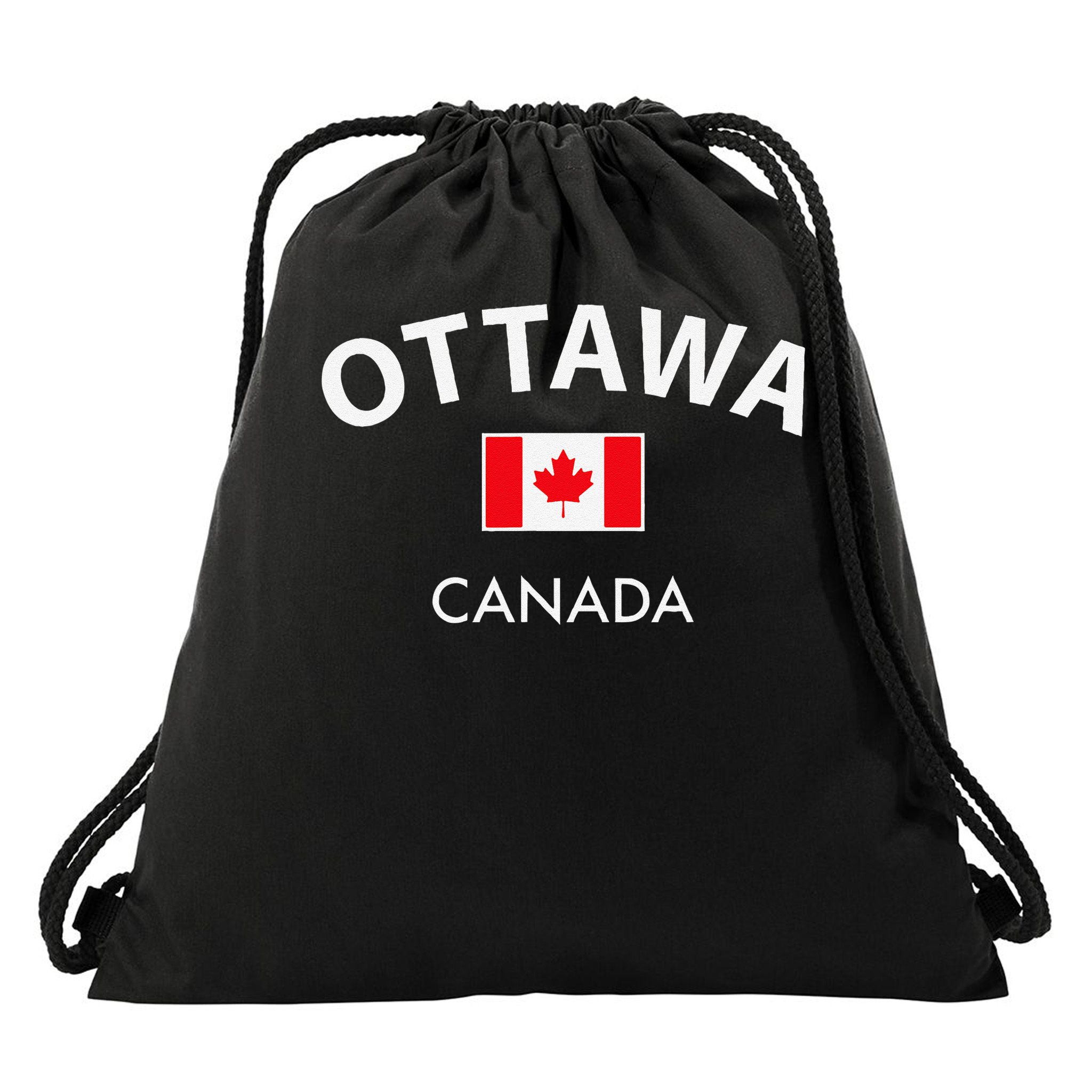 Ottawa Canada Flag Proud Canadian Drawstring Bag