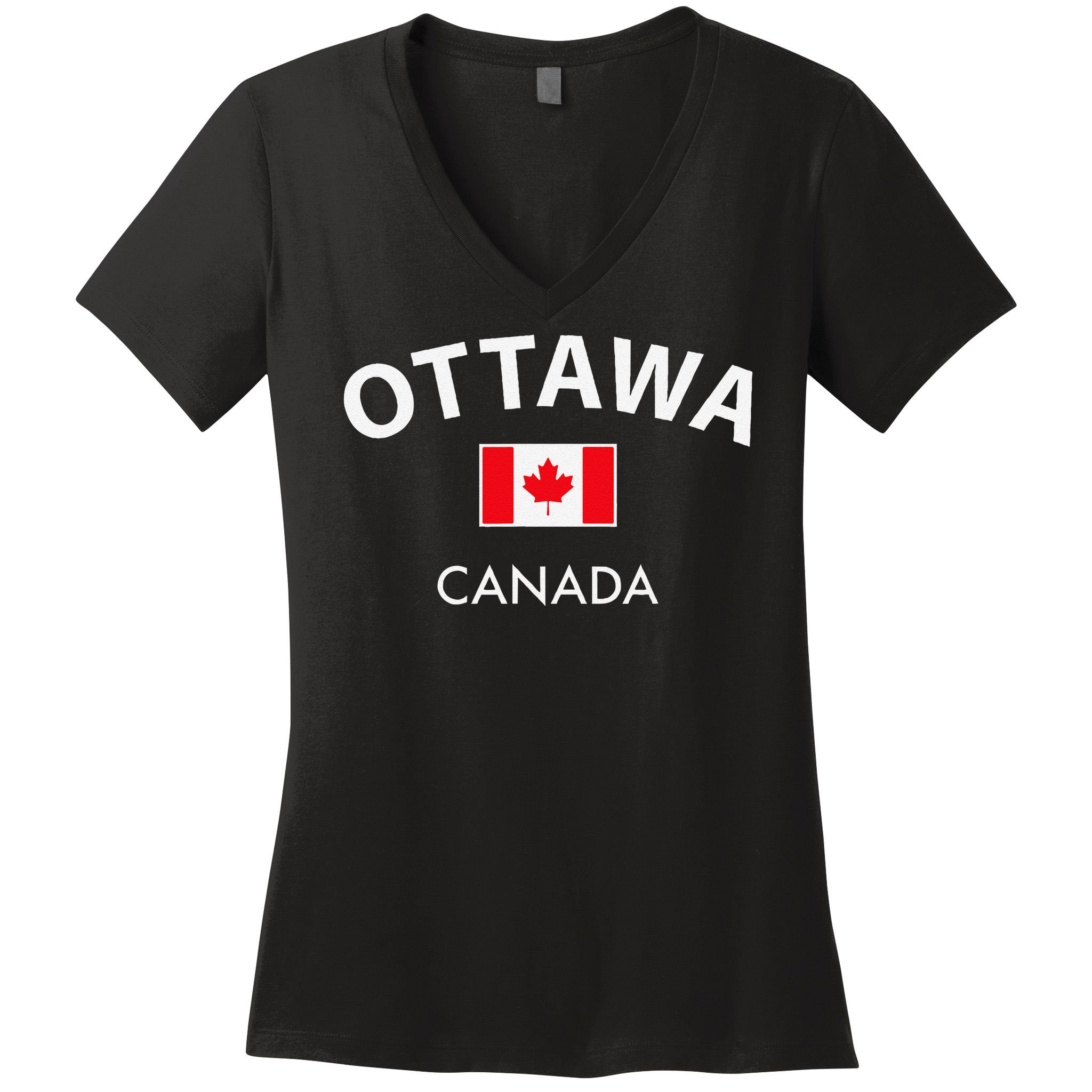 Ottawa Canada Flag Proud Canadian Women's V-Neck T-Shirt