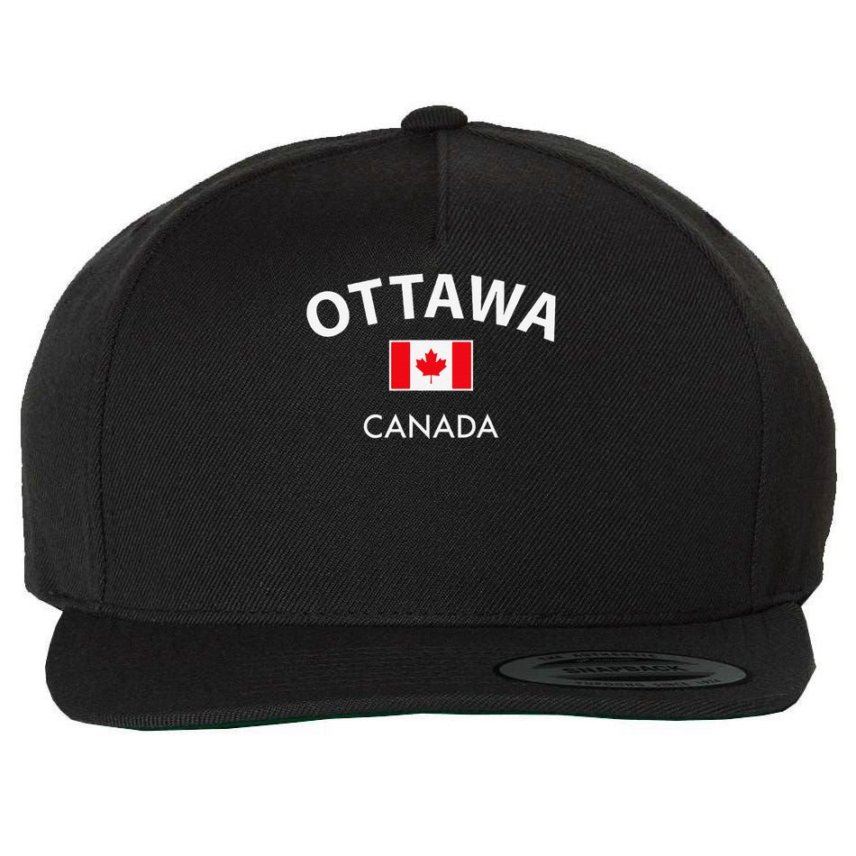 Ottawa Canada Flag Proud Canadian Wool Snapback Cap