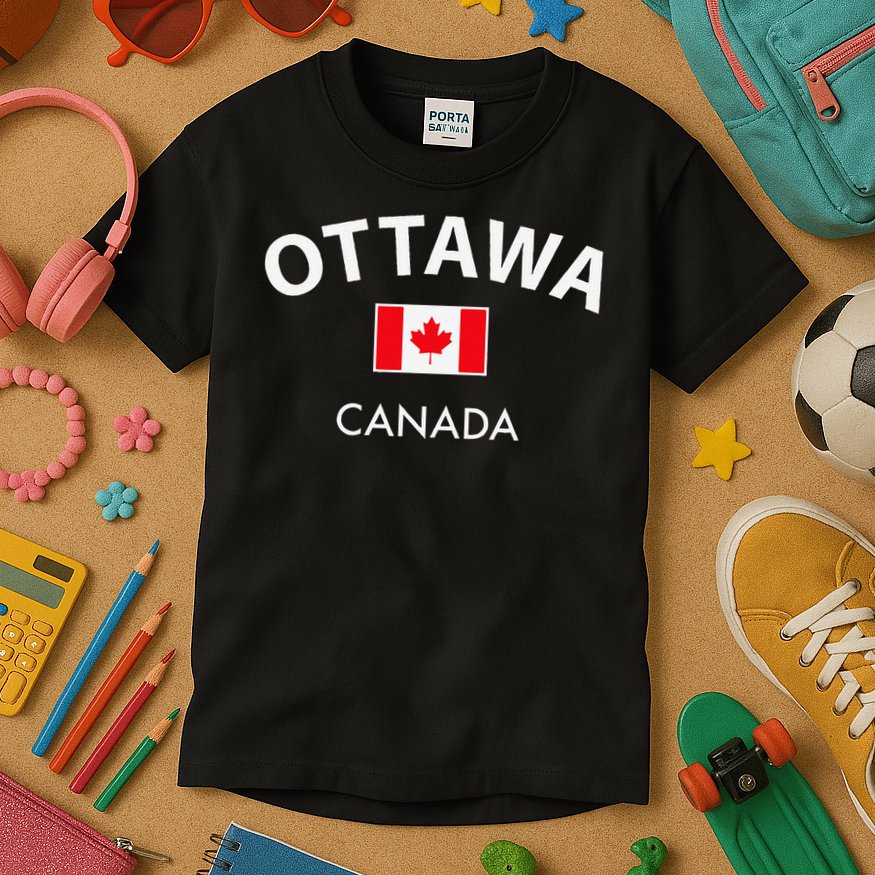 Ottawa Canada Flag Proud Canadian Kids T-Shirt