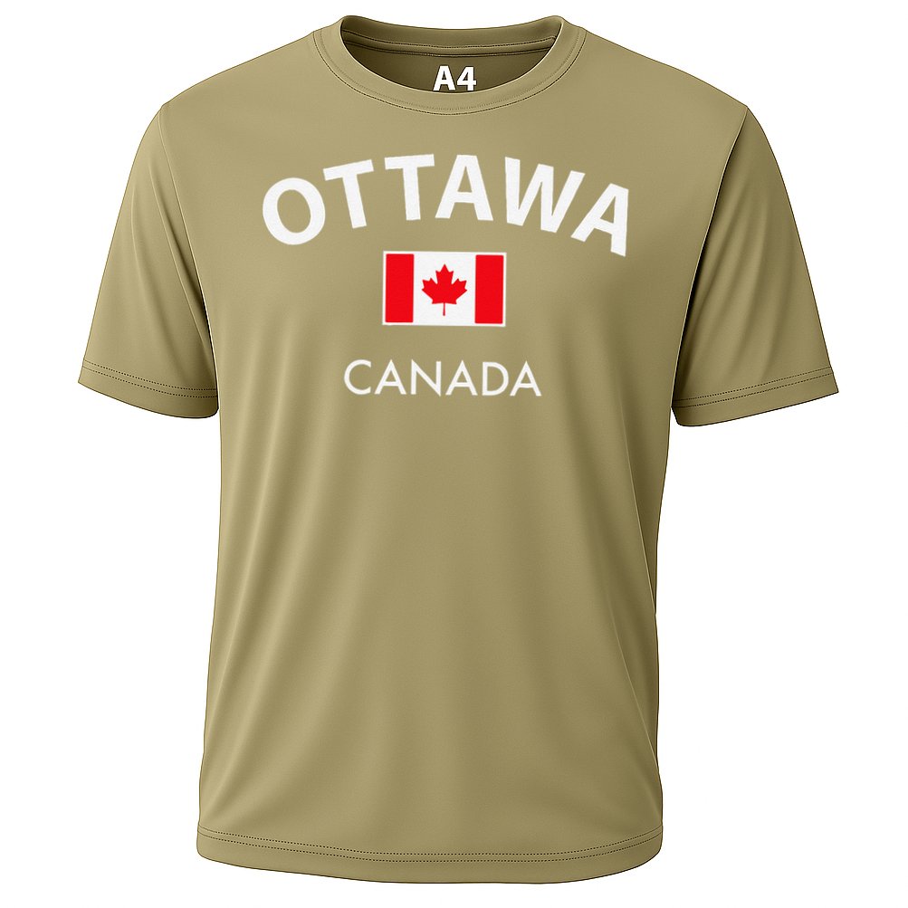 Ottawa Canada Flag Proud Canadian Cooling Performance Crew T-Shirt