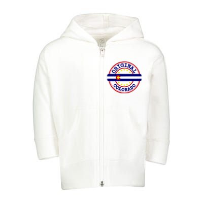 Original Colorado Flag Logo Toddler Zip Fleece Hoodie