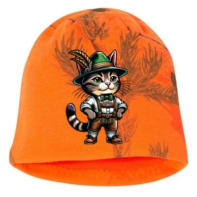 Oktoberfest Cat Funny German Bavarian Lederhosen Cat Lover Kati - Camo Knit Beanie