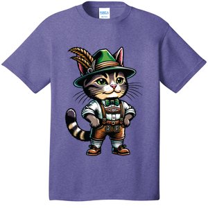 Oktoberfest Cat Funny German Bavarian Lederhosen Cat Lover T-Shirt