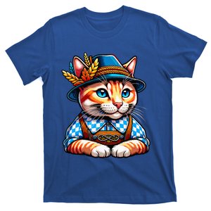 Oktoberfest Cat Funny German Bavarian Lederhosen Cat Lover T-Shirt