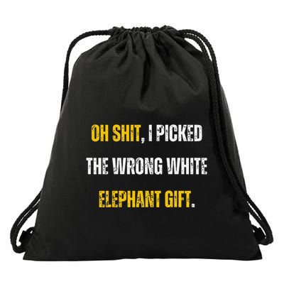 Oh Crap Funny White Elephant Best For Adults Ideas Drawstring Bag