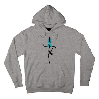 Ovarian Cancer Faith Ovarian Cancer Awareness Support Tall Hoodie