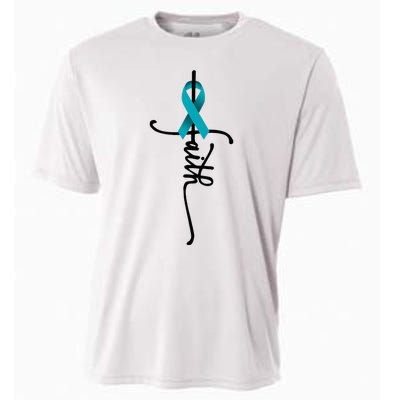 Ovarian Cancer Faith Ovarian Cancer Awareness Support Cooling Performance Crew T-Shirt