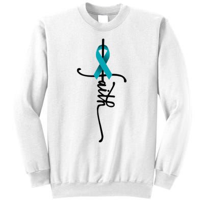 Ovarian Cancer Faith Ovarian Cancer Awareness Support Sweatshirt