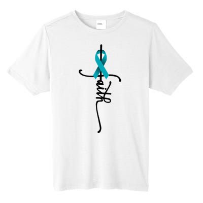 Ovarian Cancer Faith Ovarian Cancer Awareness Support Tall Fusion ChromaSoft Performance T-Shirt