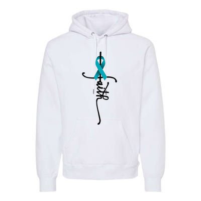 Ovarian Cancer Faith Ovarian Cancer Awareness Support Premium Hoodie