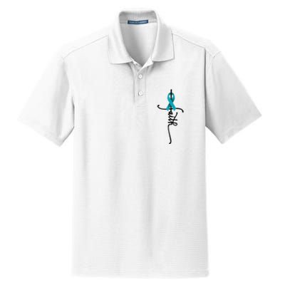 Ovarian Cancer Faith Ovarian Cancer Awareness Support Dry Zone Grid Polo