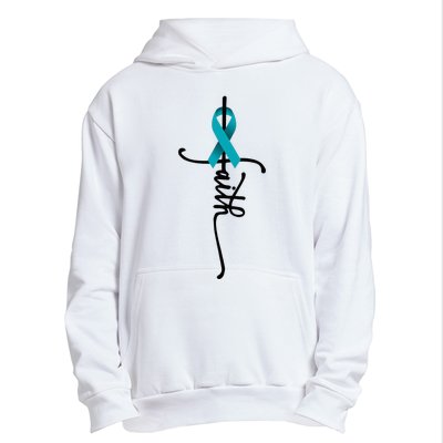 Ovarian Cancer Faith Ovarian Cancer Awareness Support Urban Pullover Hoodie