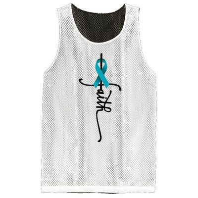 Ovarian Cancer Faith Ovarian Cancer Awareness Support Mesh Reversible Basketball Jersey Tank