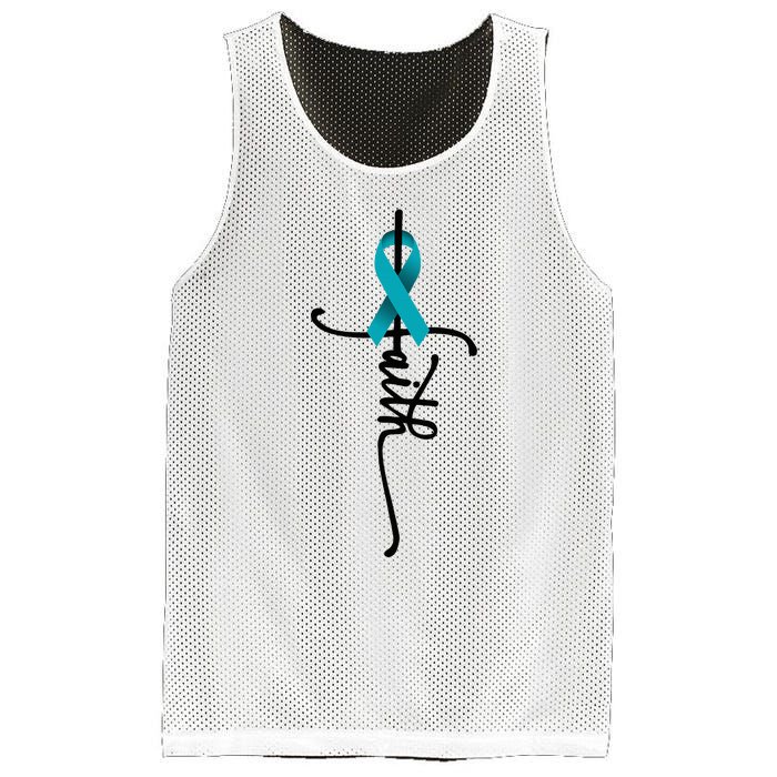 Ovarian Cancer Faith Ovarian Cancer Awareness Support Mesh Reversible Basketball Jersey Tank