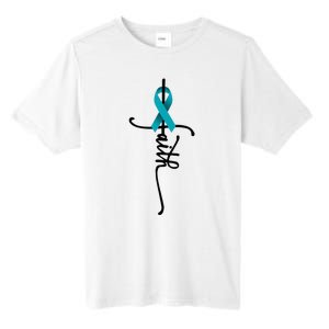 Ovarian Cancer Faith Ovarian Cancer Awareness Support Tall Fusion ChromaSoft Performance T-Shirt