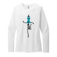 Ovarian Cancer Faith Ovarian Cancer Awareness Support Womens CVC Long Sleeve Shirt