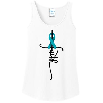 Ovarian Cancer Faith Ovarian Cancer Awareness Support Ladies Essential Tank