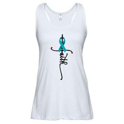 Ovarian Cancer Faith Ovarian Cancer Awareness Support Ladies Essential Flowy Tank