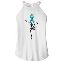 Ovarian Cancer Faith Ovarian Cancer Awareness Support Women's Perfect Tri Rocker Tank