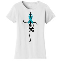 Ovarian Cancer Faith Ovarian Cancer Awareness Support Women's T-Shirt