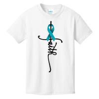 Ovarian Cancer Faith Ovarian Cancer Awareness Support Kids T-Shirt