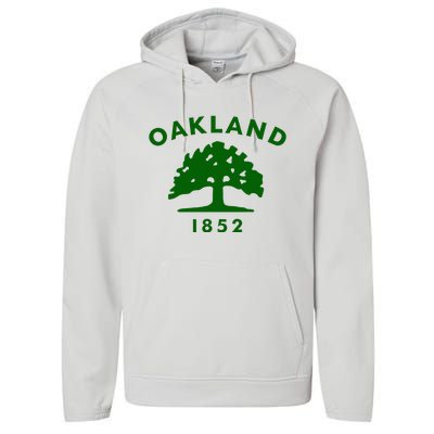 Oakland City Flag State Of California The Bay Area Town Performance Fleece Hoodie