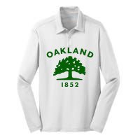 Oakland City Flag State Of California The Bay Area Town Silk Touch Performance Long Sleeve Polo